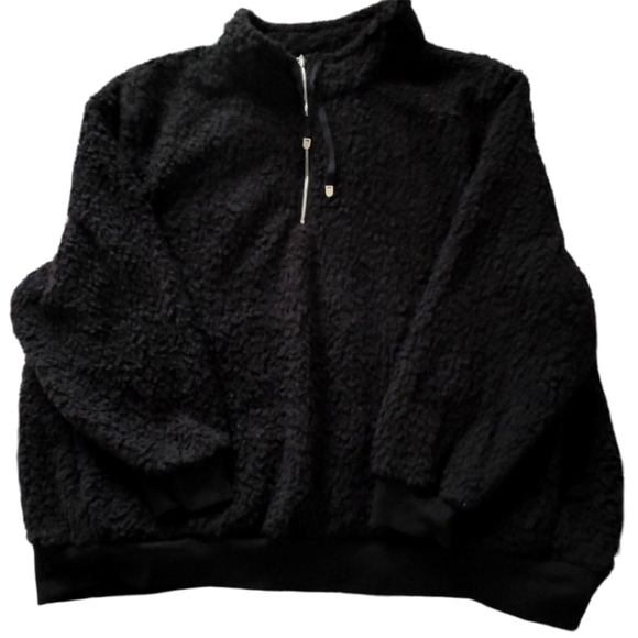 Zim & Zoe Black 1/4 Zip Fleece Jacket Size 30/32 - Picture 1 of 8